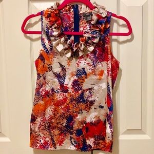 Ann Taylor 2P Ruffle Neck Sleeveless Blouse